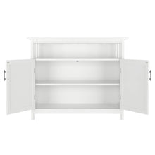 Load image into Gallery viewer, Storage homfa kitchen sideboard storage cabinet large dining buffet server cupboard cabinet console table with display shelf and double doors white