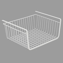 Load image into Gallery viewer, Selection mdesign household metal under shelf hanging storage bin basket with open front for organizing kitchen cabinets cupboards pantries shelves large 2 pack white