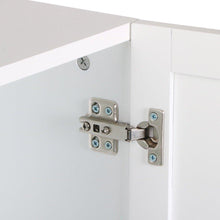 Load image into Gallery viewer, Selection white wall mounted wooden kitchen cabinet bathroom shelf laundry mudroom garage toiletries medicines tools storage organizer cupboard unit ample storage space solid construction stylish modern design