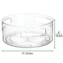 Load image into Gallery viewer, The best mdesign deep plastic lazy susan turntable food storage bin with handles rotating organizer for kitchen pantry cabinet cupboard refrigerator or freezer 9 round 4 pack clear