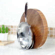 Load image into Gallery viewer, Try zh stainless seel kitchen saucepan pot pan lid storage rack holder cutting board rack drain rack versatile cupboard organizers