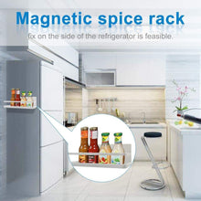 Load image into Gallery viewer, Shop spice rack monoled spice rack organizer magnetic single tier fridge spice rack shelves organizer space saving storage rack for refrigerator kitchen cabinet cupboard pantry door seasonings white