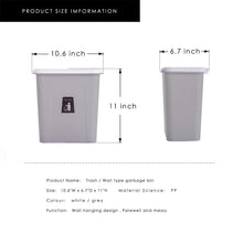 Load image into Gallery viewer, Save karyhome hanging trash can small cabinet kitchen trash can garbage can for kitchen cupboard with automatic return lid grey