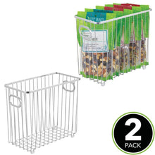 Load image into Gallery viewer, Great mdesign metal farmhouse kitchen pantry food storage organizer basket bin wire grid design for cabinets cupboards shelves countertops holds potatoes onions fruit medium 2 pack chrome