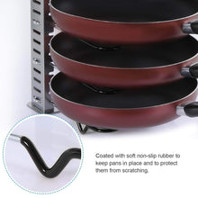 Load image into Gallery viewer, Order now lifewit expandable adjustable kitchen cabinet pantry pan and pot lid organizer rack holder 5 tier compartments cupboard bakeware lid plate holder silver and black