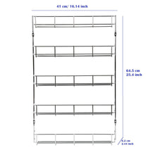 Load image into Gallery viewer, Buy now exerz herb and spice rack 5 tiers kitchen cabinet shelf organizer for jars perfect space saving and storage wall mountable or cupboard door fitting fixings included 5 tiers exsr004 5