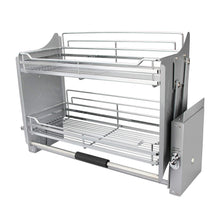 Load image into Gallery viewer, Storage organizer kitchen pull down 2 tier wire shelf shelves steel wall unit storage organizer system cabinet for 800mm width cupboards