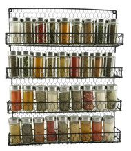 Load image into Gallery viewer, Best seller  4 tier metal spice rack wall mount kitchen spices organizer pantry cabinet hanging herbs seasoning jars storage closet door cupboard mounted holder black