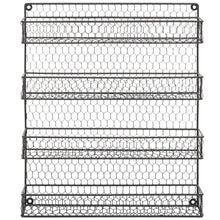 Load image into Gallery viewer, Buy 4 tier metal spice rack wall mount kitchen spices organizer pantry cabinet hanging herbs seasoning jars storage closet door cupboard mounted holder black