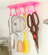 Load image into Gallery viewer, 4 Color 6 hook Kitchen Rack Seasoning Hook Rack kitchen tool Gadgets Cabinets Ceiling Hanging Hook Rod Kitchen Accessories