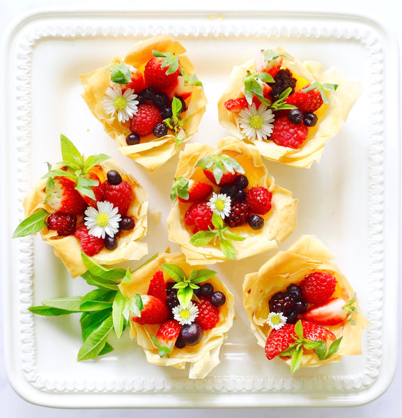 Mini Filo Tartlets with Lemon Curd and Fresh Berries