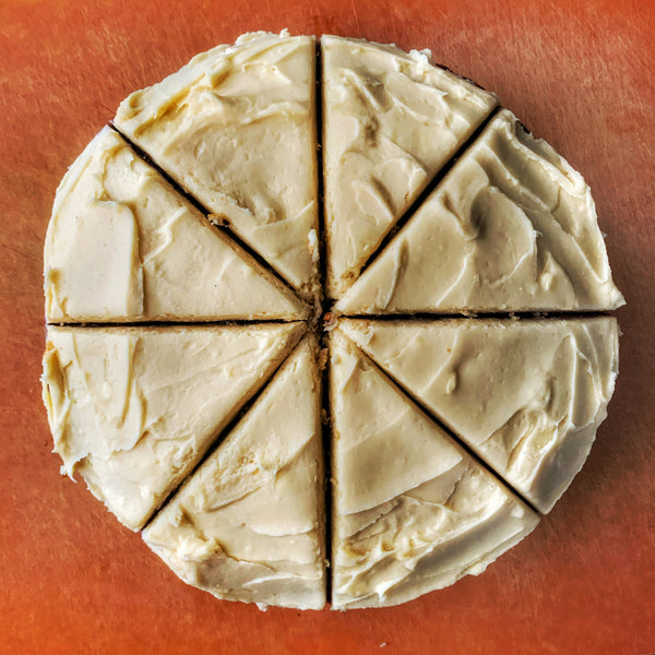 Parsnip cake with ginger cream cheese frosting