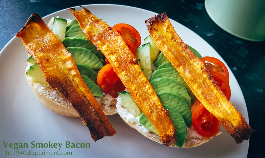 Vegan Smokey Bacon (a whole pack of bacon made from 1 carrot for only 1p per slice)