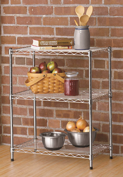 Grab this 3-Tier Wire Shelving Shelf from Walmart for under $20 – regularly $35! It's great for a kitchen, office, dorm, bathroom, or closet!