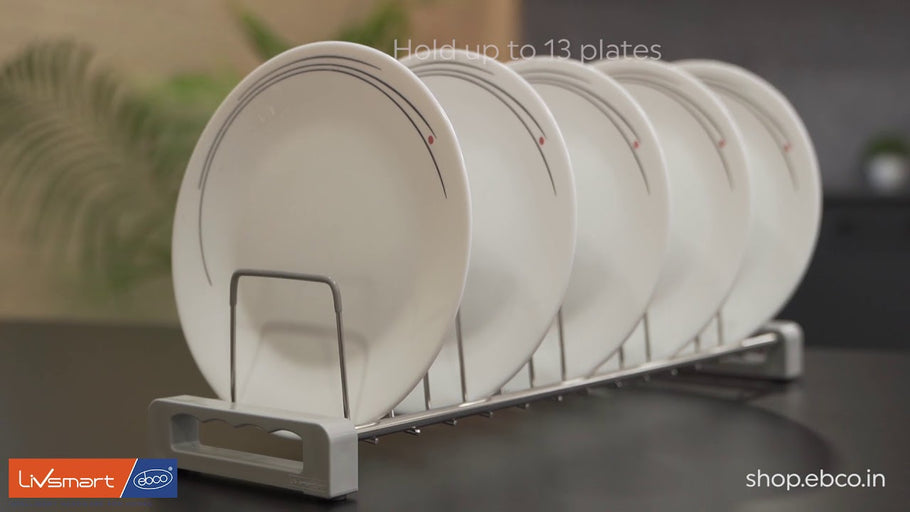 Kitchen Drawer Rack for plates is portable and easy to use in drawers, cabinets or on the platform as per your convenience, designed with handle grip for easy ...