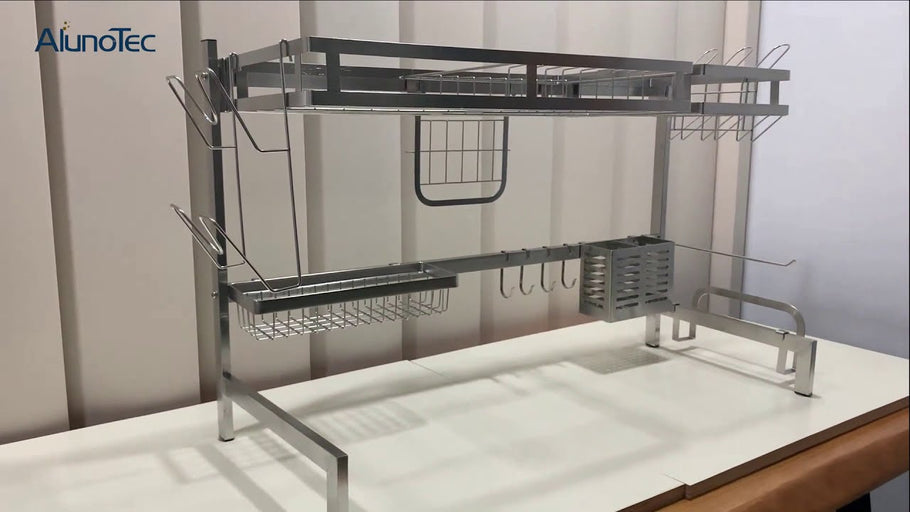 2 Tier 95 cm Silver Stainless Steel Kitchen Storage Racks Basket Rack Over Sink by Aluno Tec (1 year ago)