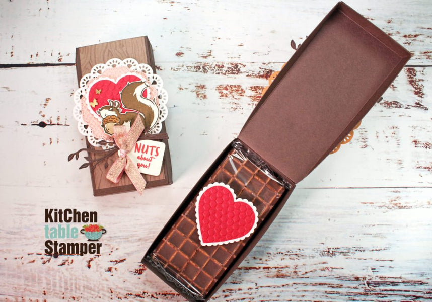 Nutty Bar Valentine Diagonal Lid Flip Top Box Tutorial