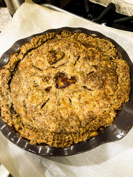Gingerbread Apple Pie with Homemade Vanilla Ice Cream