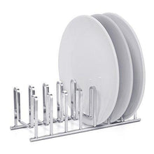 Load image into Gallery viewer, Cheap mallize compact dish drying rack holder cupboard 7 slot plate storage organizer silver