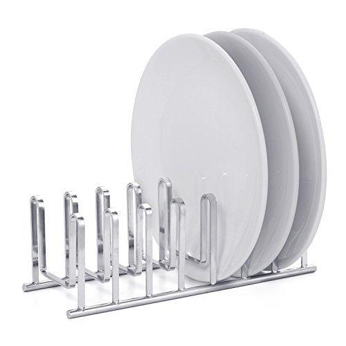 Cheap mallize compact dish drying rack holder cupboard 7 slot plate storage organizer silver