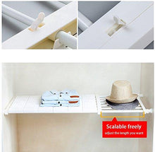 Load image into Gallery viewer, Exclusive hyfanstr adjustable storage rack expandable separator shelf for wardrobe cupboard bookcase compartment collecting length 28 7 51 width 11 8 khaki