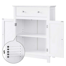 Load image into Gallery viewer, Top rated vasagle free standing bathroom cabinet with drawer and adjustable shelf kitchen cupboard wooden entryway storage cabinet white 23 6 x 11 8 x 31 5 inches ubbc61wt