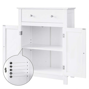 Top rated vasagle free standing bathroom cabinet with drawer and adjustable shelf kitchen cupboard wooden entryway storage cabinet white 23 6 x 11 8 x 31 5 inches ubbc61wt