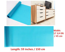Load image into Gallery viewer, Selection hitytech shelf liner eva shelf liners can be cut refrigerator mats fridge cushion liner non adhesive cupboard liners non slip cabinet drawer table liners 59 x 17 3 4 in blue