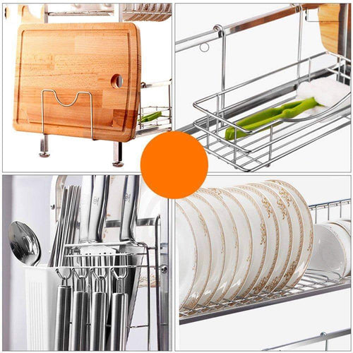 TLMY Stainless Steel Dish Rack Sink Drain Rack Kitchen Racks Shelf