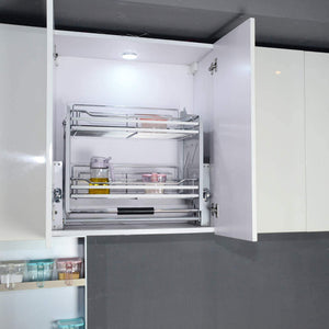 Top rated kitchen pull down 2 tier wire shelf shelves steel wall unit storage organizer system cabinet for 800mm width cupboards