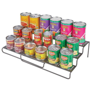 Purchase mdesign adjustable expandable kitchen wire metal storage cabinet cupboard food pantry shelf organizer spice bottle rack holder 3 level storage up to 25 wide 2 pack graphite gray