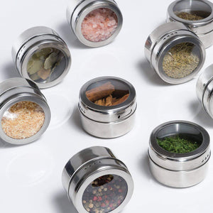 Shop here nellam stainless steel magnetic spice jars bonus measuring spoon set airtight kitchen storage containers stack on fridge to save counter cupboard space 24pc organizers
