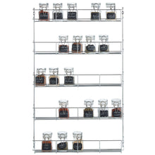 Load image into Gallery viewer, Top rated vonshef 5 tier spice rack chrome plated easy fix for herbs and spices suitable for wall mount or inside cupboard