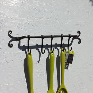 Traditional Wrought Iron five hook Kitchen Rack