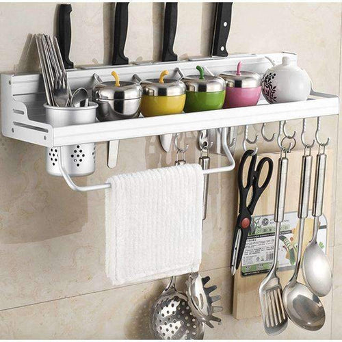 Aluminum Kitchen Shelf, Kitchen Rack, Cooking Utensil Tools Hook Rack, Kitchen Holder & Storage